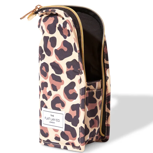 The Flat Lay Co. Standing Brush Case - Leopard Print 3 The Flat Lay Co. Standing Brush Case - Leopard Print - Image 3