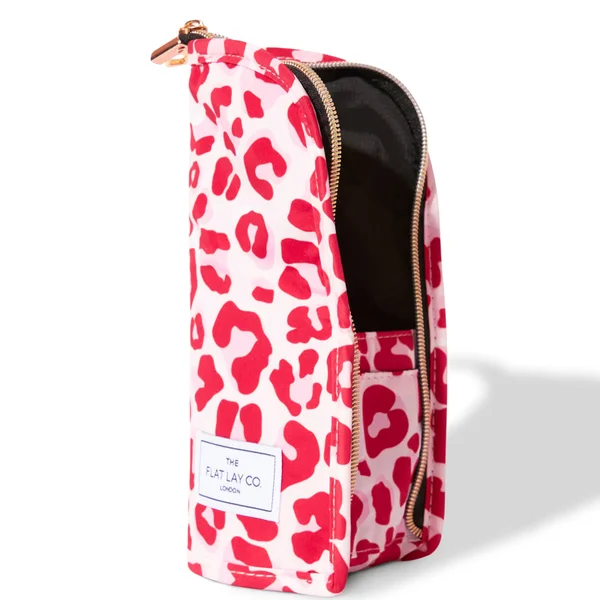The Flat Lay Co. Standing Brush Case - Pink Leopard 3 The Flat Lay Co. Standing Brush Case - Pink Leopard - Image 3