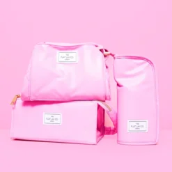 The Flat Lay Co. Open Flat Makeup Bag - Pink Leather Monochrome -Anastasia Beverly Hills Sales 13834096 2074982478908298