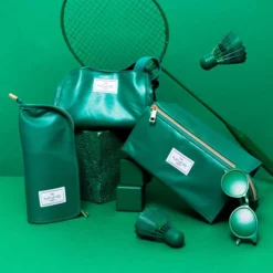 The Flat Lay Co. Open Flat Makeup Bag - Bottle Green Leather Monochrome -Anastasia Beverly Hills Sales 13834102 2844982479888269